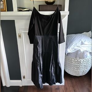 New Tuckernuck off-shoulder mixed media tiered midi dress SZ XL